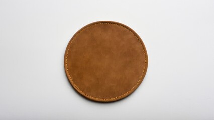 Circular suede patch, perfect for modern mockup designs.