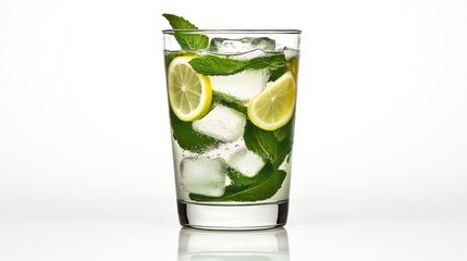 Refreshing Homemade Lemonade with Mint and Ice