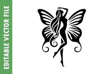 butterfly on a white background, butterfly vector silhouette 