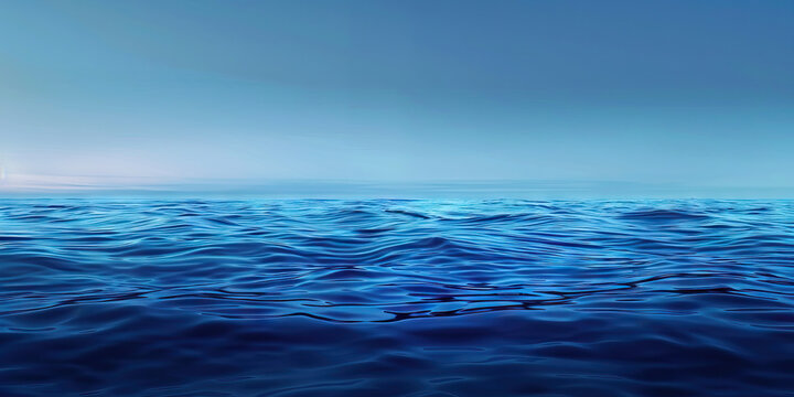 Ocean Surface and Sky: Monochromatic Blue