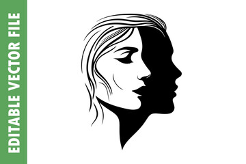 silhouette of a woman, vector silhouette