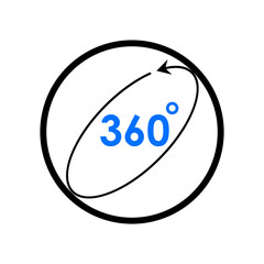 360 degree icon on transparent background
