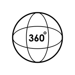360 degree icon on transparent background
