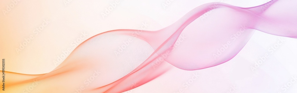 Poster soft pastel colors blend to create a tranquil atmosphere with lavender and peach arcs gracefully flo