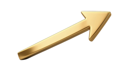 3d golden arrow isolated on white background 