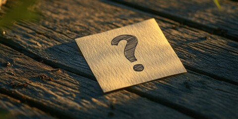 Mysterious question mark on a white paper, suggesting an unsolved puzzle or mystery. The image evokes themes of detective work and the unknown.