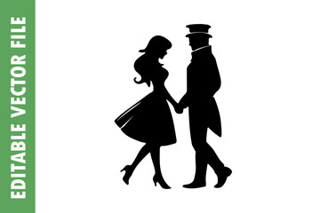 valentines day couple vector design