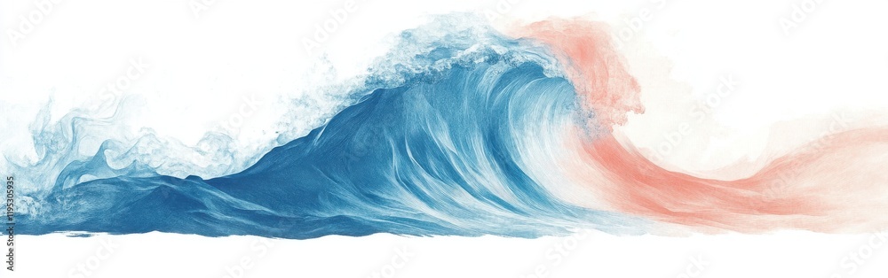 Poster elegant wave silhouette created with delicate pencil strokes showcasing fluid motion and artistry in