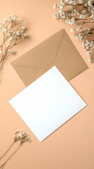 Elegant Card Mockup with Flowers