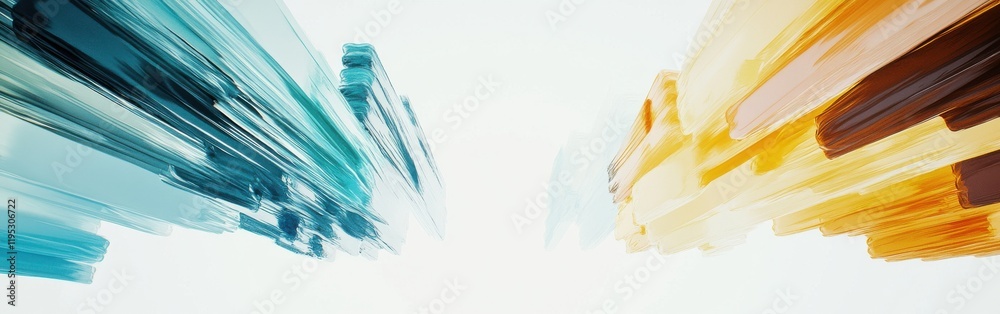 Aufkleber elegant abstract design featuring muted blue pencil strokes in dynamic motion