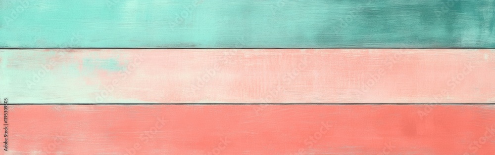 Poster pastel coral and teal horizontal abstract design creating a soothing atmosphere in interior spaces