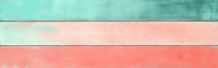 Fototapeta premium Pastel coral and teal horizontal abstract design creating a soothing atmosphere in interior spaces