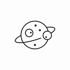 planet universe saturn icon vector sign