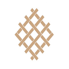 Intricate geometric pattern in beige, ideal for backgrounds and design projects., isolated on a transparent background.