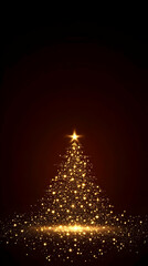 Golden Sparkles Christmas Tree Background