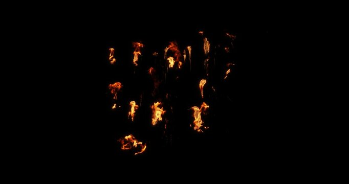 Fire wall burning movement on dark backgrounds rendering