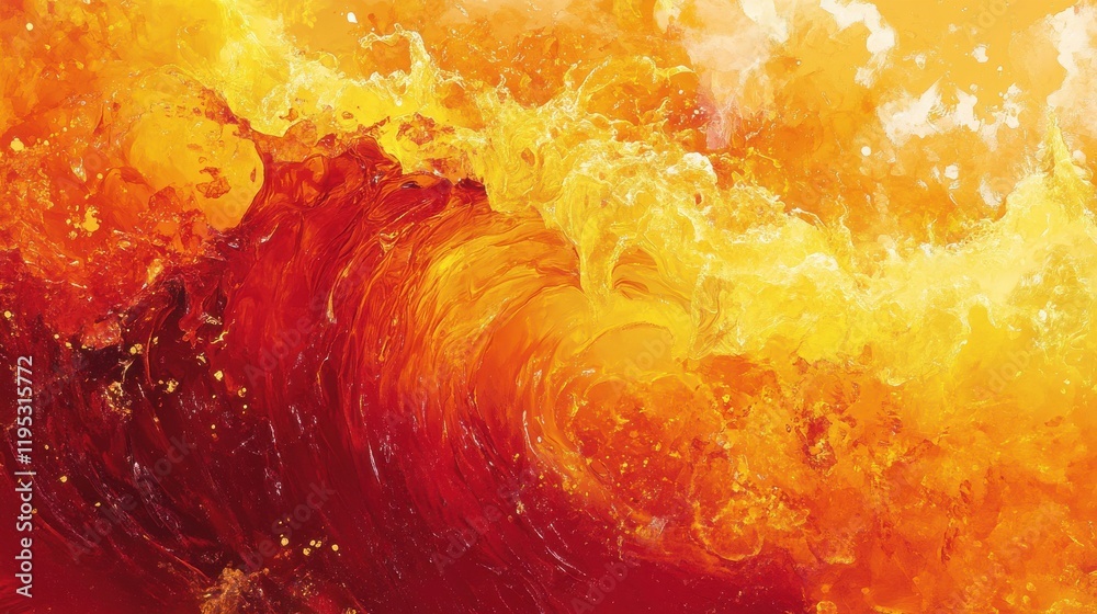 Aufkleber fiery wave gradient displaying vibrant shades of red, orange, and yellow swirling in a mesmerizing p