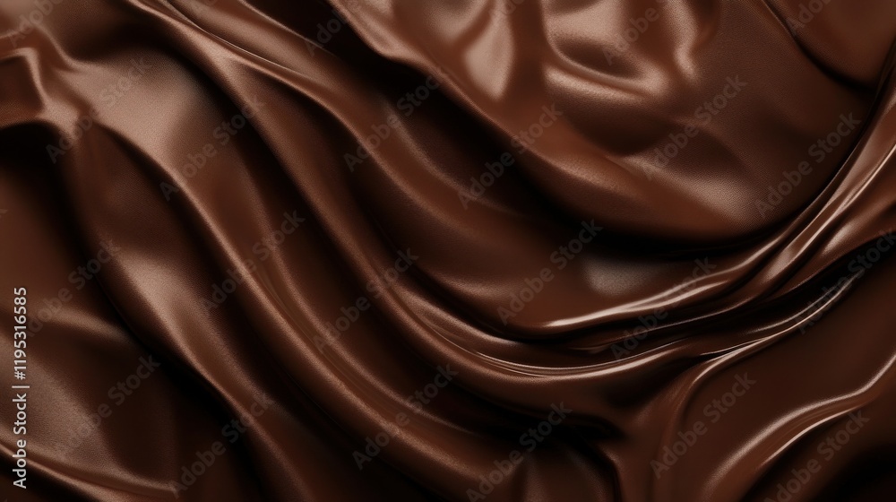 Aufkleber Rich textured fabric resembling deep chocolate waves creates an inviting atmosphere for any design project