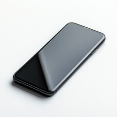 Compact black smartphone illuminated softly on a smooth surface showcasing its sleek design and modern elegance