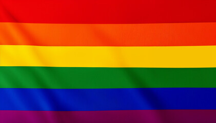 Obraz premium A vibrant rainbow flag waves proudly displaying LGBTQ+ pride.