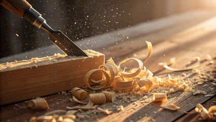 Close-up of woodworking craftsmanship for national woodworking month.