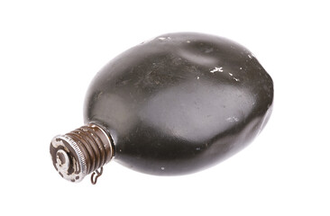 Old german military canteen from world war 2 isolated on white background.