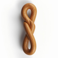 Obraz premium A twisted, light brown, bread-like object resembles a knot or infinity symbol.