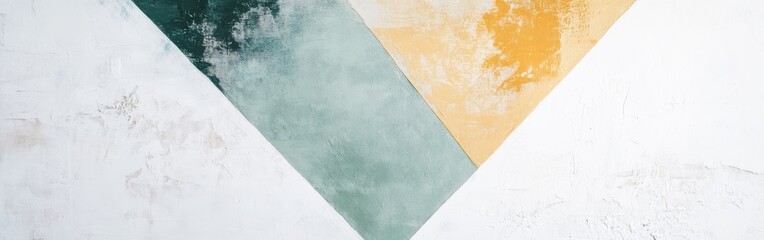 Abstract geometric design featuring muted colors on a minimal white canvas enhances contemporary aesthetics and interior spaces