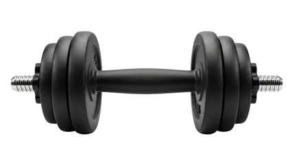 Fototapeta premium Black dumbbell isolated on transparent background 