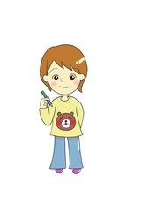 Woman with a pencil (鉛筆を持つ女性)