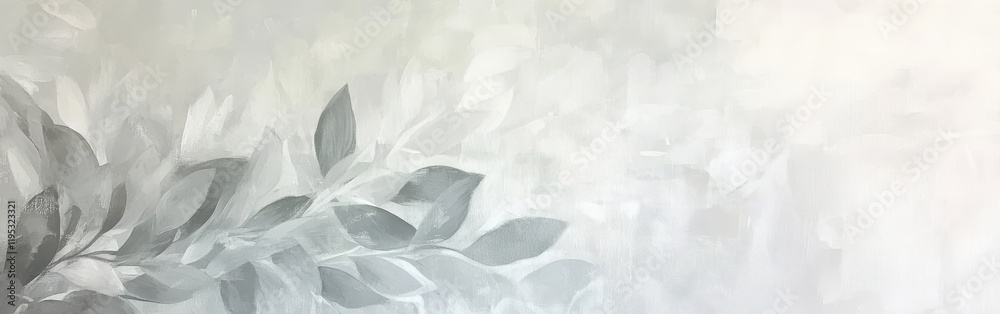 Poster Elegant overlapping pencil strokes create an abstract representation of foliage in muted tones