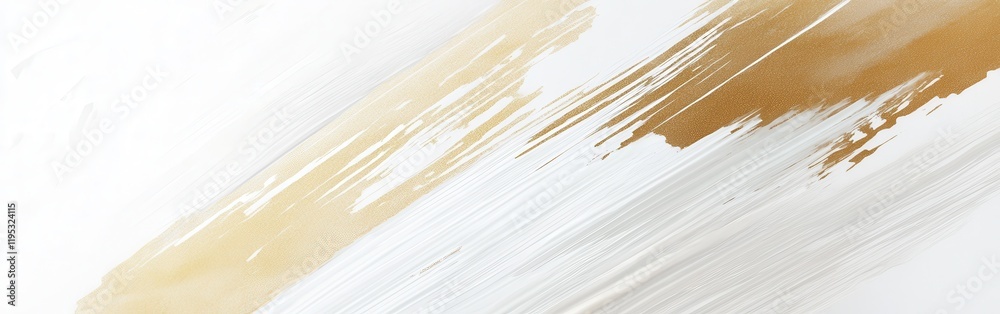 Poster Abstract white background with muted gold brush strokes creating a serene and elegant design