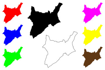 Maua city (Federative Republic of Brazil, Sao Paulo state) map vector illustration, scribble sketch Mauá map