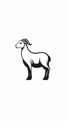 Obraz premium stylized black and white vector illustration of a goat Side profile elegant lines Simple clean design Suitable for logos or branding