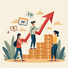 Paid marketing and advertising boost to increase sales. Campaign to create brand recognition with purchased ads, commercials and banners. Simple design. 