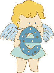 Valentine's Day elements in hand drawn kawaii cute  style. Set includes cupids, roses, hearts, arrow,gift and a gentleman. Cute characters