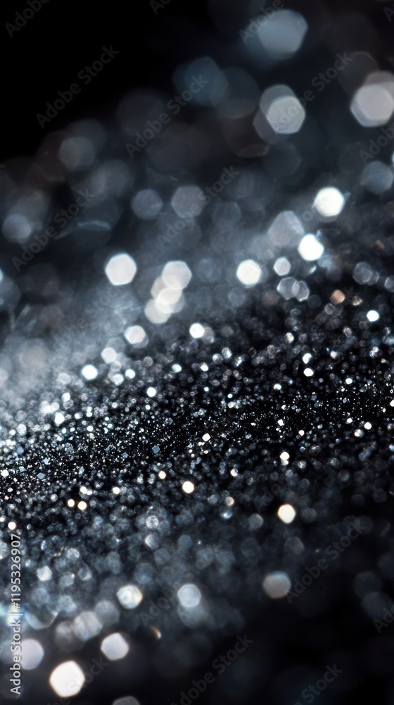 Leinwandbilder Sparkling gunmetal gray surface with cascading bokeh lights creating a sophisticated and elegant ambiance