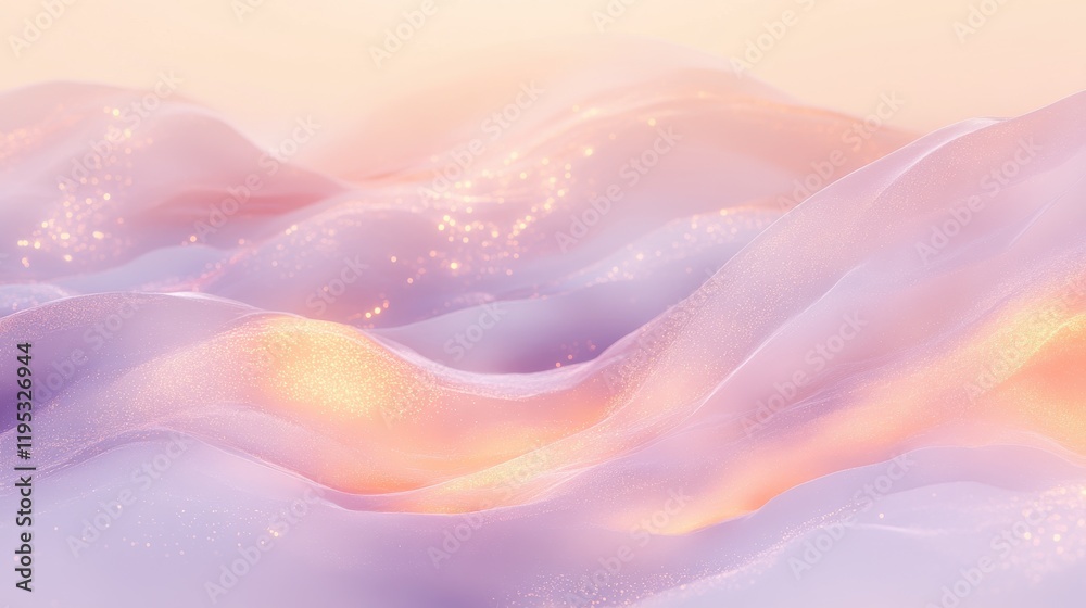 Poster soft dreamy bokeh pattern in pastel peach hues creates a serene atmosphere with gentle light reflect