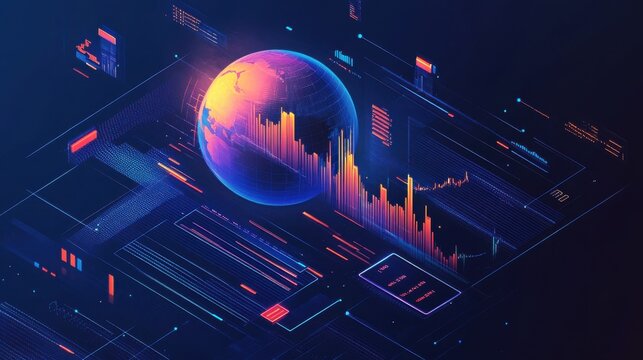 Sleek and modern depiction of Forex market trends showcasing global financial dynamics