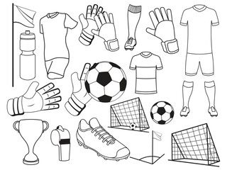 Soccer set black and white