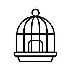 birdcage icon, birdcage line art - simple line art of birdcage, perfect for birdcage logos and icons and themed design 