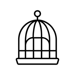 birdcage icon, birdcage line art - simple line art of birdcage, perfect for birdcage logos and icons and themed design 