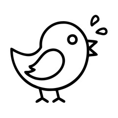Obraz premium bird chirping icon, bird chirping line art - simple line art of bird chirping, perfect for bird chirping logos and icons and themed design 