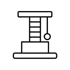 cat scratching post icon, cat scratching post line art - simple line art of cat scratching post, perfect for cat scratching post logos and icons and themed design 