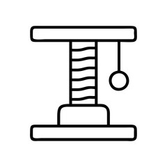 cat scratching post icon, cat scratching post line art - simple line art of cat scratching post, perfect for cat scratching post logos and icons and themed design 