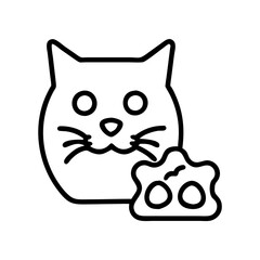 cat treats icon, cat treats line art - simple line art of cat treats, perfect for cat treats logos and icons and themed design 