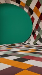 Abstract Geometric Background  Colorful Curved Lines  Modern Design  3D Render