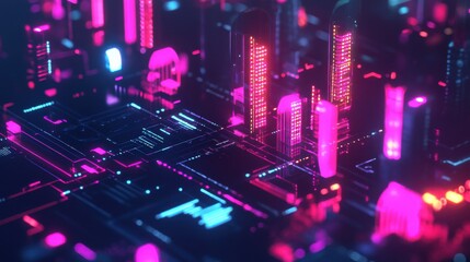 Polished depiction of an AI-driven financial landscape with vibrant cityscape elements