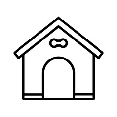 dog kennel icon, dog kennel line art - simple line art of dog kennel, perfect for dog kennel logos and icons and themed design 