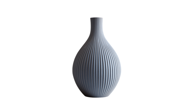 One grey vase home decor isolated on transparent  background 